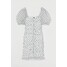 H&M Drapowana sukienka z tiulu 0887714004 Biały/Czarne kropki