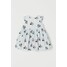 H&M Bawełniana sukienka we wzory 0937823001 Biały/Myszka Minnie