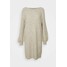 Vero Moda VMLEFILE BALLOON BOATNECK DRESS Sukienka dzianinowa birch melange VE121C2TR