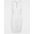 Missguided Tall COLLAR BUTTON MINI DRESS Sukienka dzianinowa white MIG21C0DB