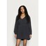 Missguided Petite BALLOON SLEEVE SKATER DRESS Sukienka jeansowa black M0V21C0G9