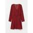 H&M Sukienka z szyfonowej krepy 0769400001 Czerwony/Panterka