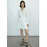 Massimo Dutti MIT GERAFFTER TAILLE Sukienka koszulowa white M3I21C0GD