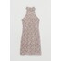 H&M Krótka sukienka z cekinami 0796543001 Pudroworóżowy