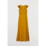 H&M Długa sukienka z satyny 0834794001 Ciemnożółty