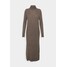 pure cashmere TURTLENECK MAXI DRESS Sukienka dzianinowa heather brown PUG21C004