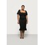 New Look Curves SHIRRED PLAIN BARDOT MIDI Sukienka letnia black N3221C0BT