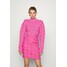 Hervé Léger CHUNKY WEAVE BANDAGE Sukienka etui neon pink HL421C05L