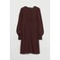 H&M MAMA Sukienka z bufkami 0903569003 Burgundowy