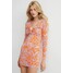 H&M Sukienka z wycięciami 1042109001 Pomarańczowy/Jasnofioletowy