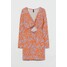 H&M Sukienka z wycięciami - 1042109001 Pomarańczowy/Jasnofioletowy