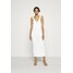 Missguided TIE FRONT MIDAXI CROCHET DRESS Sukienka dzianinowa white M0Q21C1XY