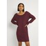 Missguided AYVAN OFF SHOULDER JUMPER DRESS Sukienka dzianinowa burgundy M0Q21C1VR