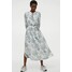 H&M Wyszywana sukienka tunikowa 0934606004 Biały/Palmy