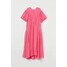 H&M Szeroka sukienka 0880716003 Różowy