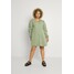 Missguided Plus V NECK BUTTON UP DRESS Sukienka letnia green M0U21C0GM
