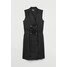 H&M Sukienka żakietowa bez rękawów 0968800001 Czarny