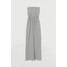 H&M Długa sukienka 0220094001 Jasnoszary melanż