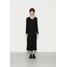 YASWOOLA V NECK LONG DRESS ICON Sukienka dzianinowa black Y0121C1PM