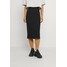Even&Odd Basic ribbed midi high waisted skirt Spódnica ołówkowa black EV421B0A2