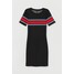 H&M Dżersejowa sukienka 0681176011 Czarny/Czerwony