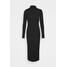 NA-KD HIGH NECK SLIT DRESS Sukienka dzianinowa black NAA21C0F1