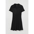 H&M Sukienka z dżerseju w prążki 0981299001 Czarny