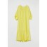 H&M Szeroka sukienka 0961125002 Jasnożółty