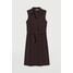 H&M Sukienka z paskiem 0892850001 Ciemny śliwkowofioletowy