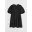 H&M Sukienka z kołnierzykiem 0915523003 Czarny
