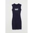 H&M Dzianinowa sukienka - 1023997001 Ciemnoniebieski