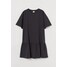 H&M Bawełniana sukienka T-shirtowa 0958135001 Ciemnoszary