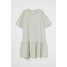 H&M Bawełniana sukienka T-shirtowa 0958135001 Jasny bladozielony