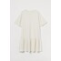 H&M Bawełniana sukienka T-shirtowa 0958135001 Kremowy