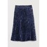 H&M Plisowana spódnica 0851400025 Czarny/Niebieskie kropki