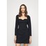 Abercrombie & Fitch TWIST FRONT SKIRT SLIM Sukienka koktajlowa black solid A0F21C097-Q11