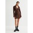 H&M Popelinowa sukienka z bawełny 1036207005 Ciemnobrązowy
