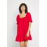 Missguided SHIRRED PUFF SLEEVE MINI DRESS Sukienka letnia red M0Q21C20S-G11