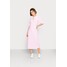 Glamorous MIDI DRESS WITH TRIM COLLAR & PUFF Sukienka letnia white pink splodge GL921C0RU-J11