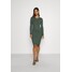 Even&Odd knit mini wide rib basic dress Sukienka etui green EV421C10L-M11