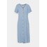 Vero Moda VMVIVIANA CALF DRESS Sukienka koszulowa light blue denim VE121C2QJ-K11