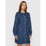 NA-KD Sukienka jeansowa Frill Collar 1018-008507-0116-581 Niebieski Regular Fit