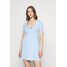 NA-KD PAMELA REIF X ZALANDO RUCHED DETAIL MINI DRESS Sukienka z dżerseju dusty blue NAA21C0LE-K11