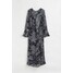H&M Szyfonowa sukienka we wzory - 1072739001 Czarny/Wzór