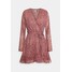 Missguided Petite RUFFLE HEM WRAP TEA DRESS LEOPARD Sukienka letnia pink M0V21D09A-J11
