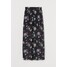 H&M Długa spódnica z szyfonu 0884920001 Czarny/Kwiaty