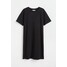 H&M Bawełniana sukienka T-shirtowa 0841434001 Czarny