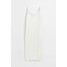 H&M Sukienka z dżerseju w prążki 0991209002 Biały