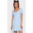 Hollister Co. TWIST SHORT DRESS Sukienka letnia blue floral H0421C04X-K11