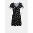 Hollister Co. CINCH DRESS Sukienka letnia black/yellow H0421C04U-Q11